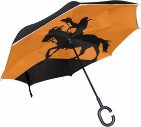 Oyihfvs Double Layer Inverted Umbrella, With C-Shaped Handle Windproof UV Proof Durable Parasol, For Men Women Outdoor Folding Rain Sun