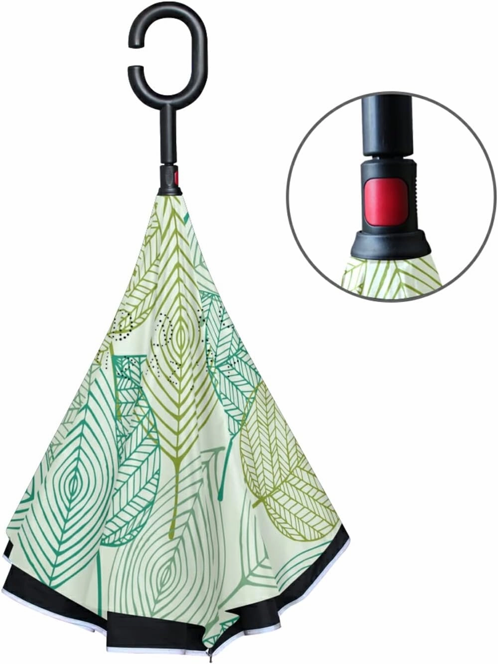 Oyihfvs Double Layer Inverted Umbrella, With C-Shaped Handle Windproof UV Proof Durable Parasol, For Men Women Outdoor Folding Rain Sun