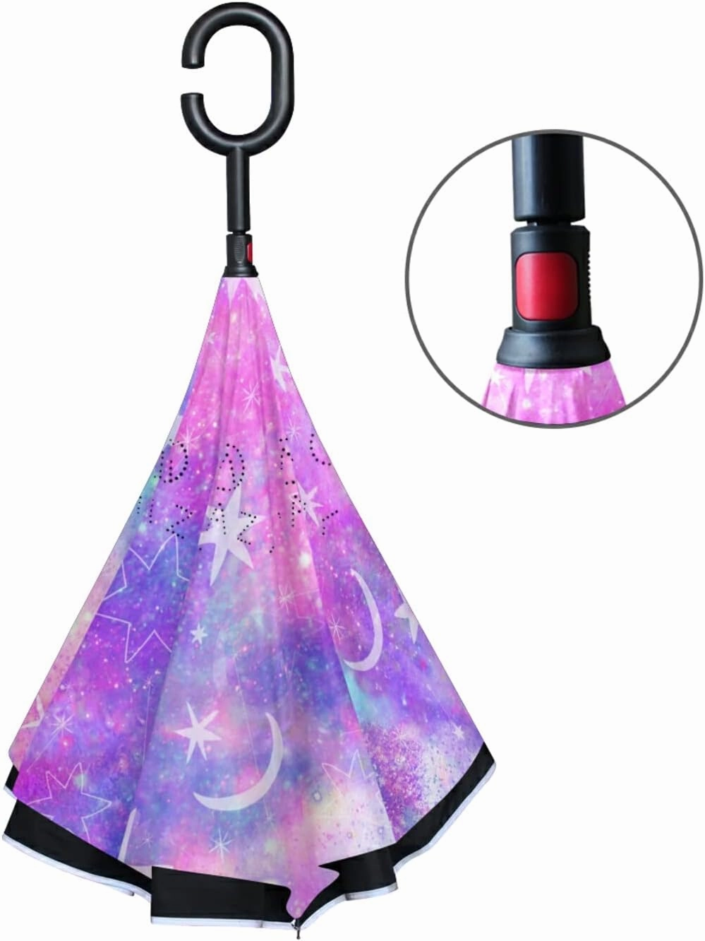 Oyihfvs Double Layer Inverted Umbrella, With C-Shaped Handle Windproof UV Proof Durable Parasol, For Men Women Outdoor Folding Rain Sun
