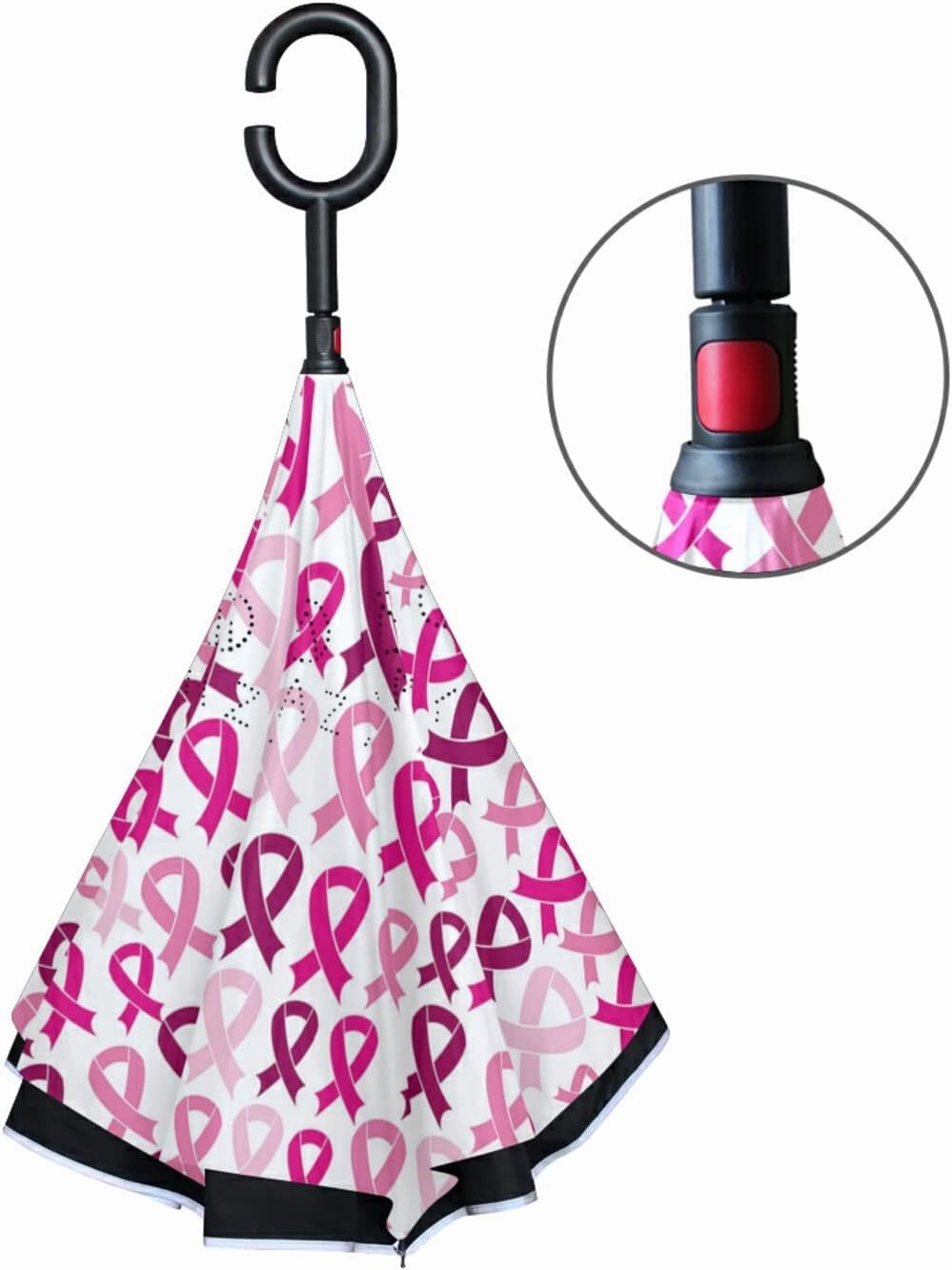 Oyihfvs Double Layer Inverted Umbrella, With C-Shaped Handle Windproof UV Proof Durable Parasol, For Men Women Outdoor Folding Rain Sun