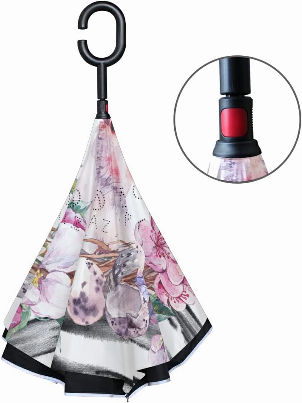 Oyihfvs Double Layer Inverted Umbrella, With C-Shaped Handle Windproof UV Proof Durable Parasol, For Men Women Outdoor Folding Rain Sun