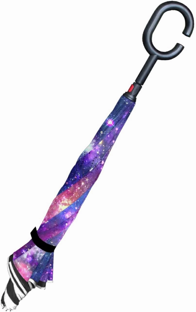 Oyihfvs Double Layer Inverted Umbrella, With C-Shaped Handle Windproof UV Proof Durable Parasol, For Men Women Outdoor Folding Rain Sun