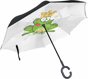 Oyihfvs Double Layer Inverted Umbrella, With C-Shaped Handle Windproof UV Proof Durable Parasol, For Men Women Outdoor Folding Rain Sun