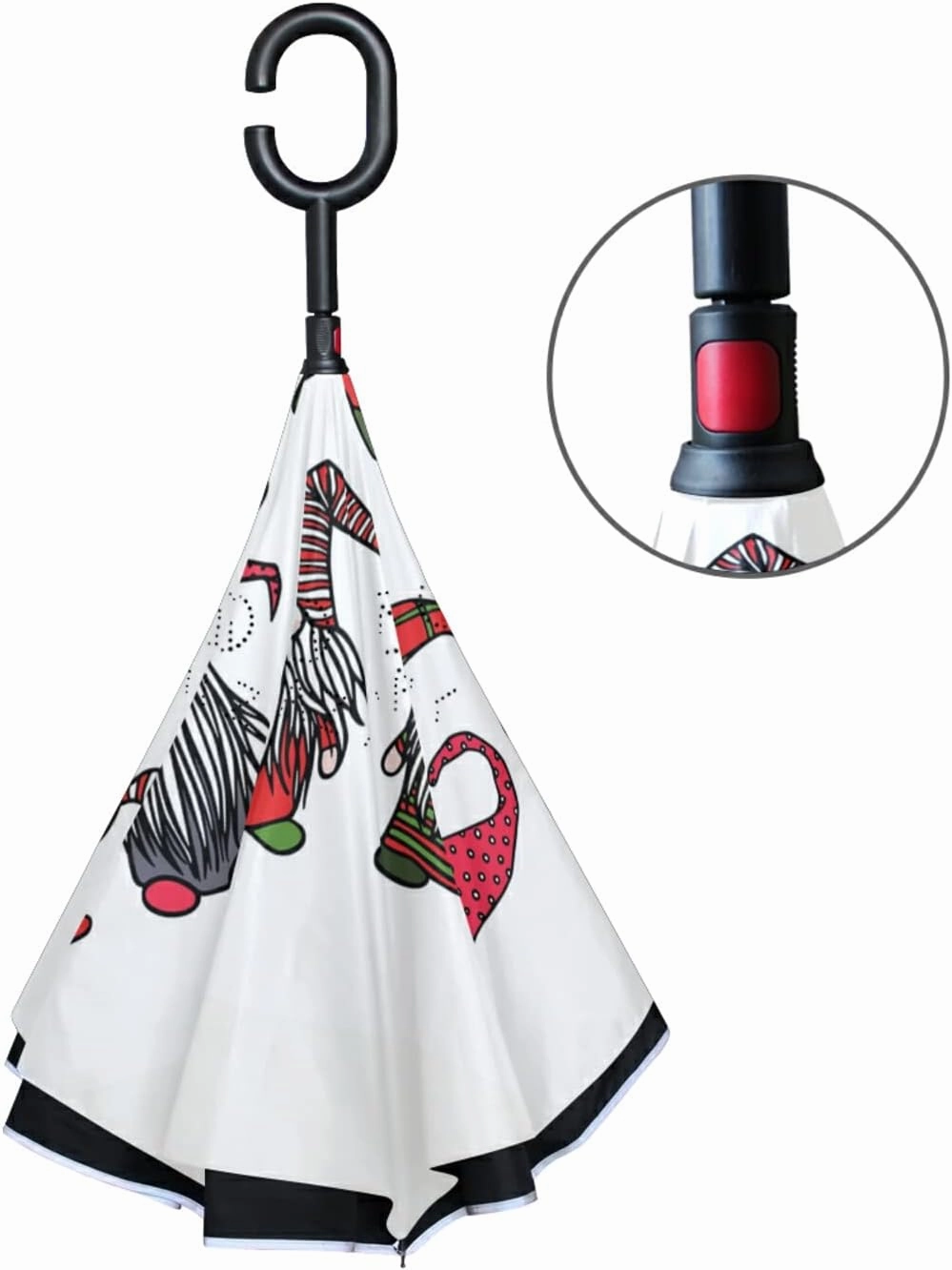 Oyihfvs Double Layer Inverted Umbrella, With C-Shaped Handle Windproof UV Proof Durable Parasol, For Men Women Outdoor Folding Rain Sun