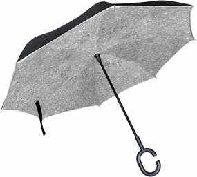 Oyihfvs Double Layer Inverted Umbrella, With C-Shaped Handle Windproof UV Proof Durable Parasol, For Men Women Outdoor Folding Rain Sun