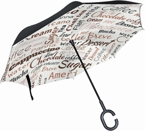 Oyihfvs Double Layer Inverted Umbrella, With C-Shaped Handle Windproof UV Proof Durable Parasol, For Men Women Outdoor Folding Rain Sun