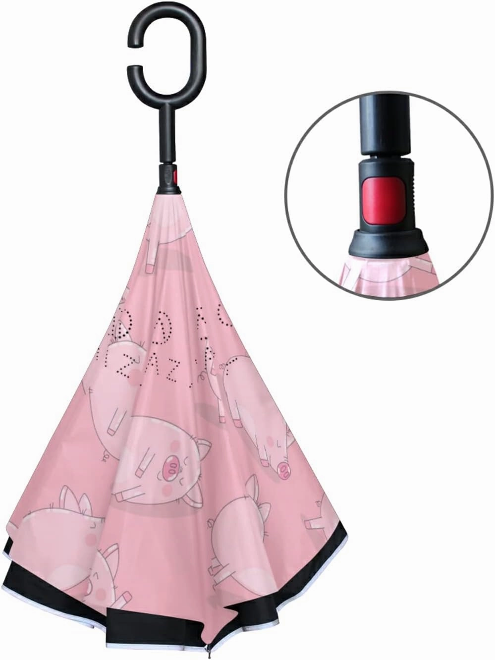 Oyihfvs Double Layer Inverted Umbrella, With C-Shaped Handle Windproof UV Proof Durable Parasol, For Men Women Outdoor Folding Rain Sun