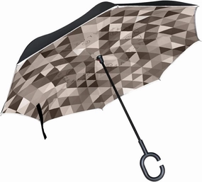 Oyihfvs Double Layer Inverted Umbrella, With C-Shaped Handle Windproof UV Proof Durable Parasol, For Men Women Outdoor Folding Rain Sun