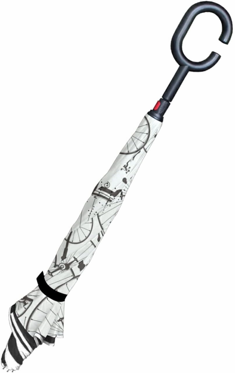 Oyihfvs Double Layer Inverted Umbrella, With C-Shaped Handle Windproof UV Proof Durable Parasol, For Men Women Outdoor Folding Rain Sun