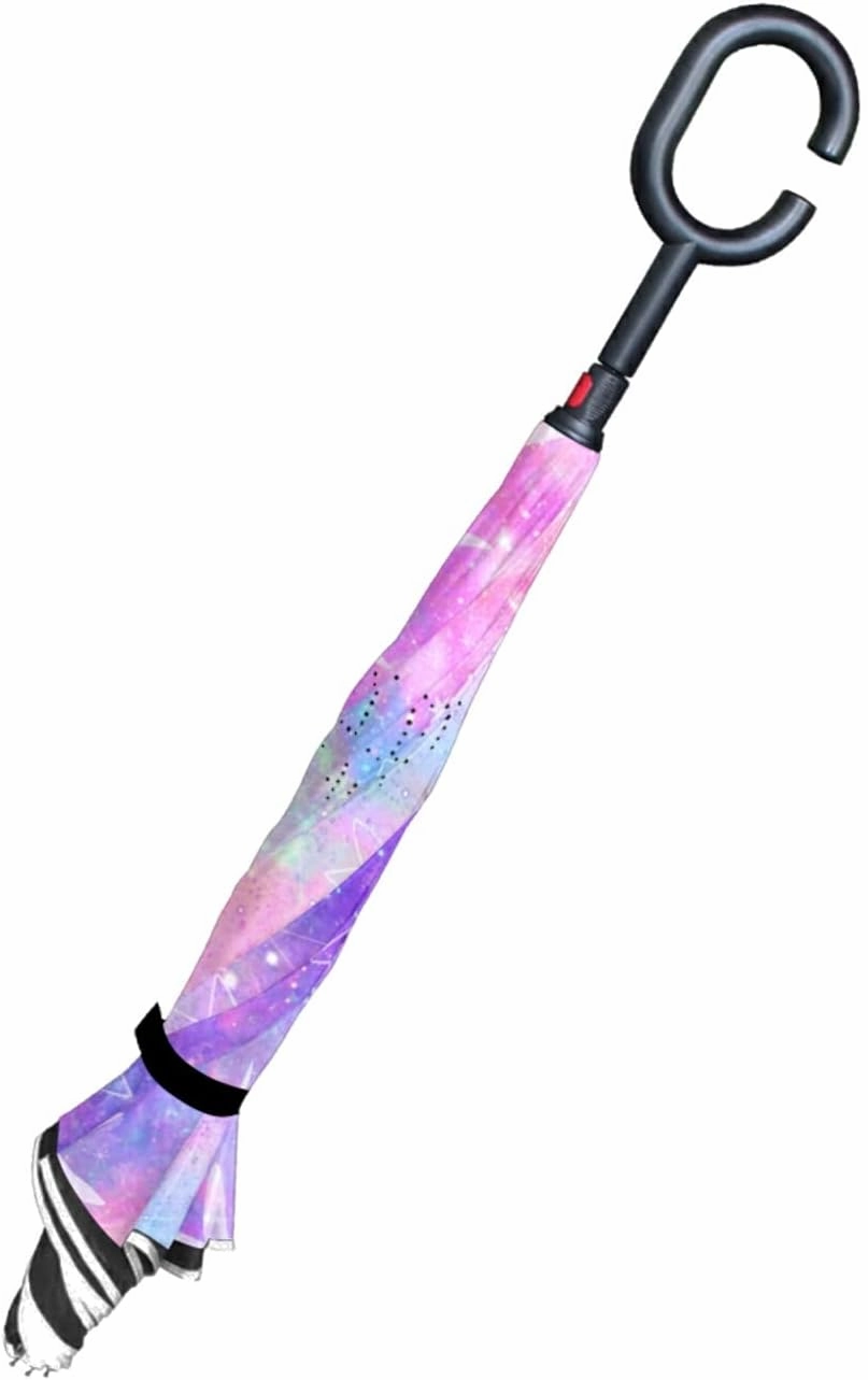 Oyihfvs Double Layer Inverted Umbrella, With C-Shaped Handle Windproof UV Proof Durable Parasol, For Men Women Outdoor Folding Rain Sun