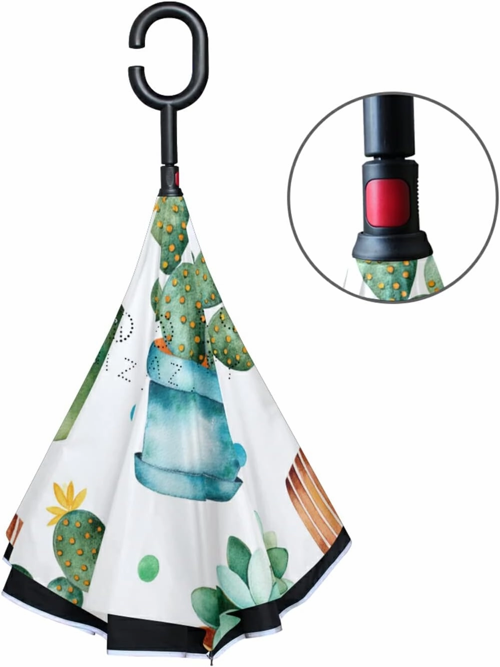 Oyihfvs Double Layer Inverted Umbrella, With C-Shaped Handle Windproof UV Proof Durable Parasol, For Men Women Outdoor Folding Rain Sun