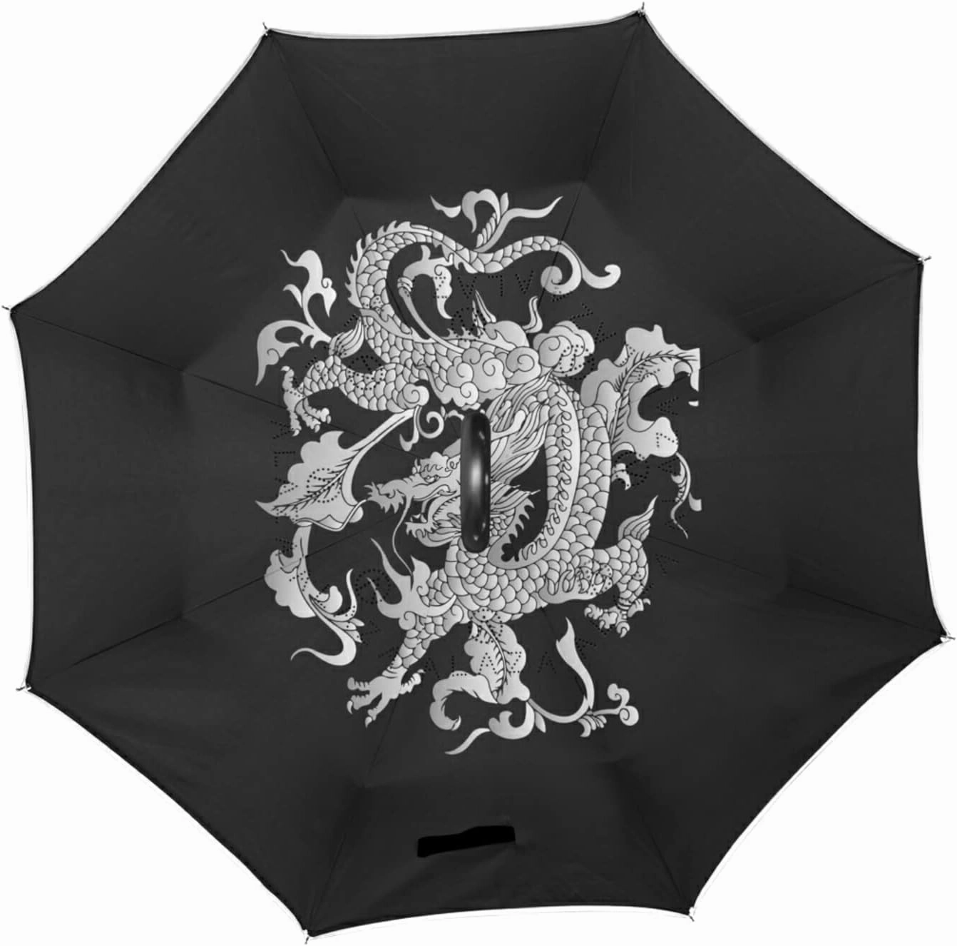 Oyihfvs Double Layer Inverted Umbrella, With C-Shaped Handle Windproof UV Proof Durable Parasol, For Men Women Outdoor Folding Rain Sun