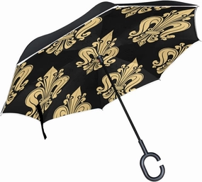Oyihfvs Double Layer Inverted Umbrella, With C-Shaped Handle Windproof UV Proof Durable Parasol, For Men Women Outdoor Folding Rain Sun
