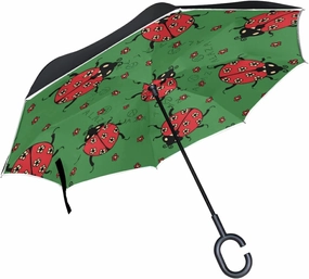 Oyihfvs Double Layer Inverted Umbrella, With C-Shaped Handle Windproof UV Proof Durable Parasol, For Men Women Outdoor Folding Rain Sun