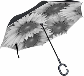 Oyihfvs Double Layer Inverted Umbrella, With C-Shaped Handle Windproof UV Proof Durable Parasol, For Men Women Outdoor Folding Rain Sun