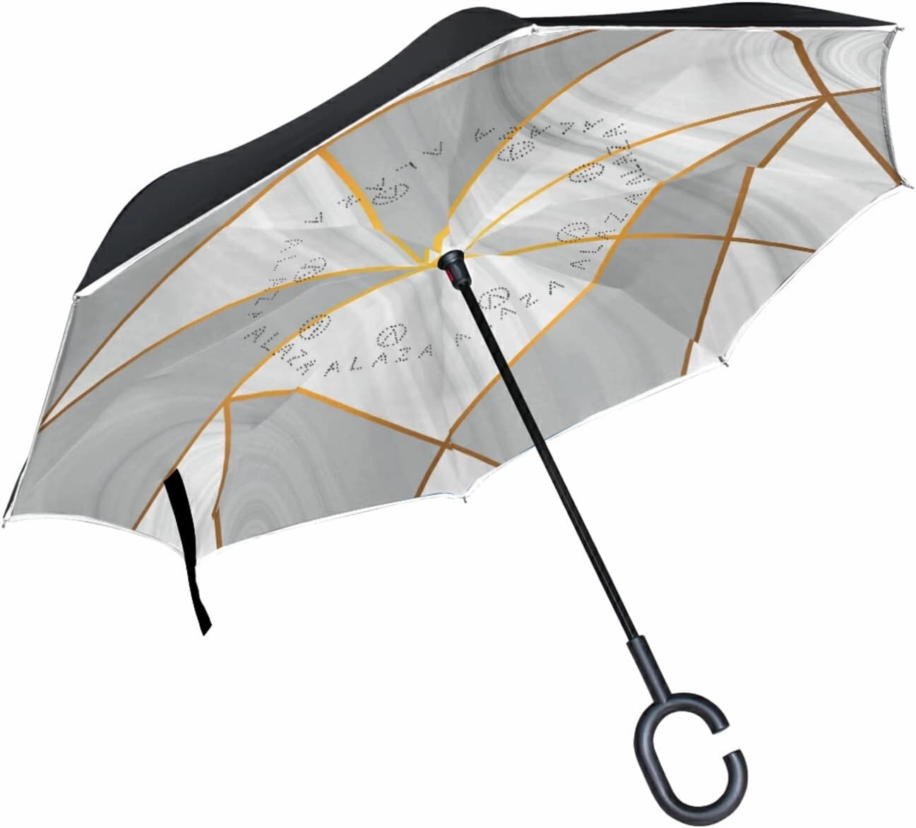 Oyihfvs Double Layer Inverted Umbrella, With C-Shaped Handle Windproof UV Proof Durable Parasol, For Men Women Outdoor Folding Rain Sun