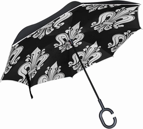 Oyihfvs Double Layer Inverted Umbrella, With C-Shaped Handle Windproof UV Proof Durable Parasol, For Men Women Outdoor Folding Rain Sun