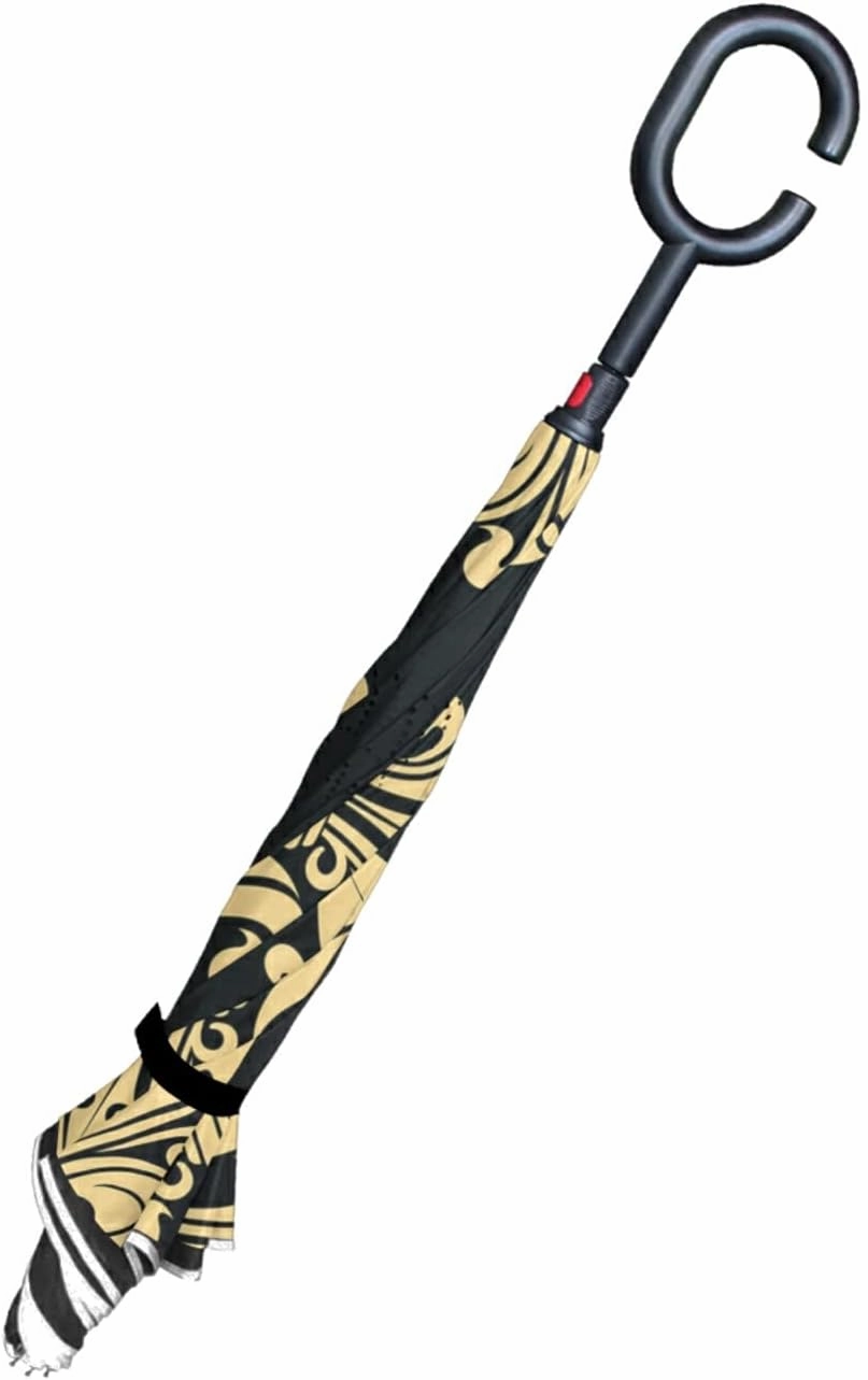 Oyihfvs Double Layer Inverted Umbrella, With C-Shaped Handle Windproof UV Proof Durable Parasol, For Men Women Outdoor Folding Rain Sun