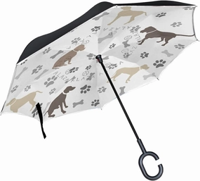 Oyihfvs Double Layer Inverted Umbrella, With C-Shaped Handle Windproof UV Proof Durable Parasol, For Men Women Outdoor Folding Rain Sun