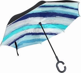 Oyihfvs Double Layer Inverted Umbrella, With C-Shaped Handle Windproof UV Proof Durable Parasol, For Men Women Outdoor Folding Rain Sun