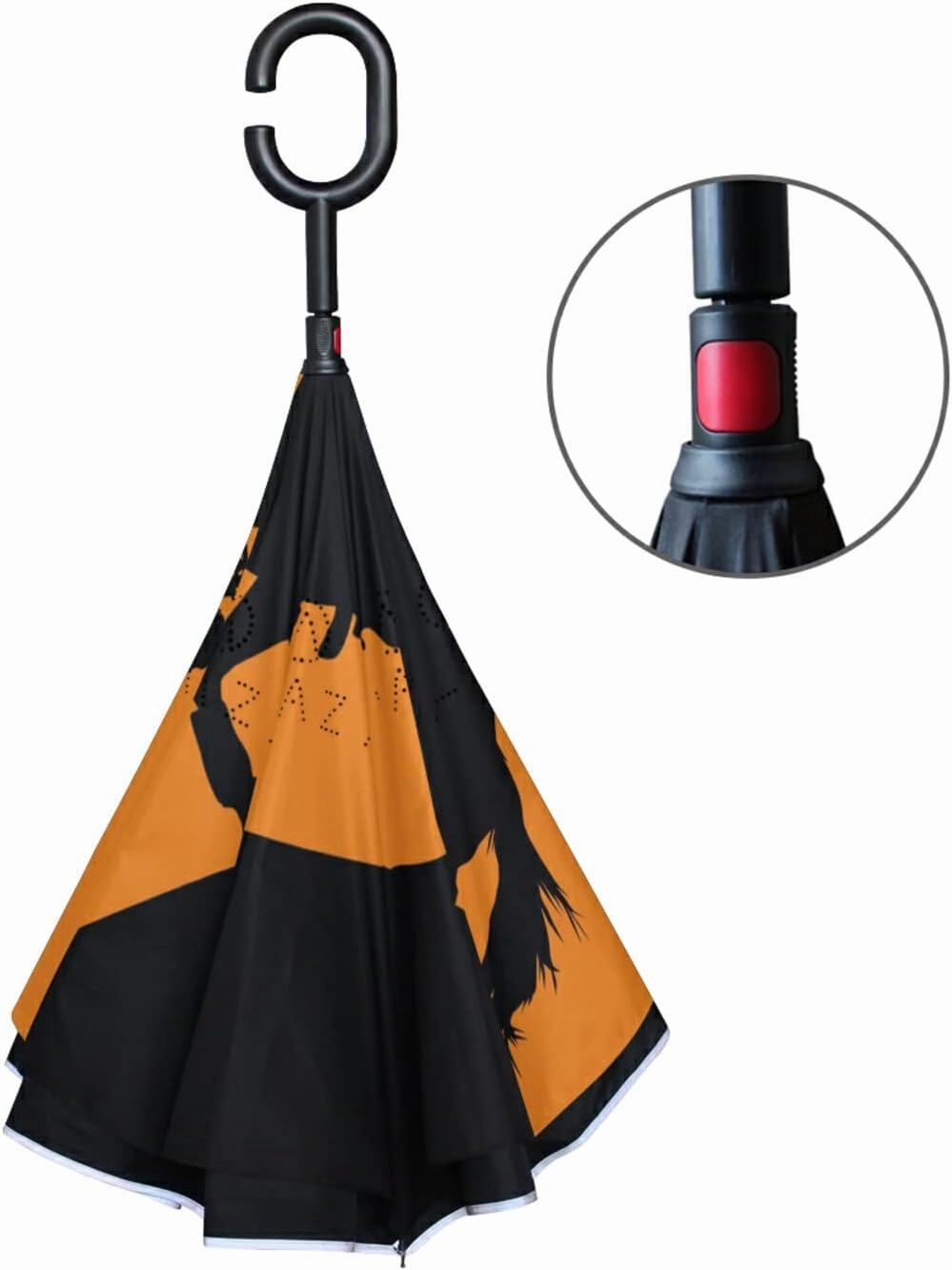 Oyihfvs Double Layer Inverted Umbrella, With C-Shaped Handle Windproof UV Proof Durable Parasol, For Men Women Outdoor Folding Rain Sun
