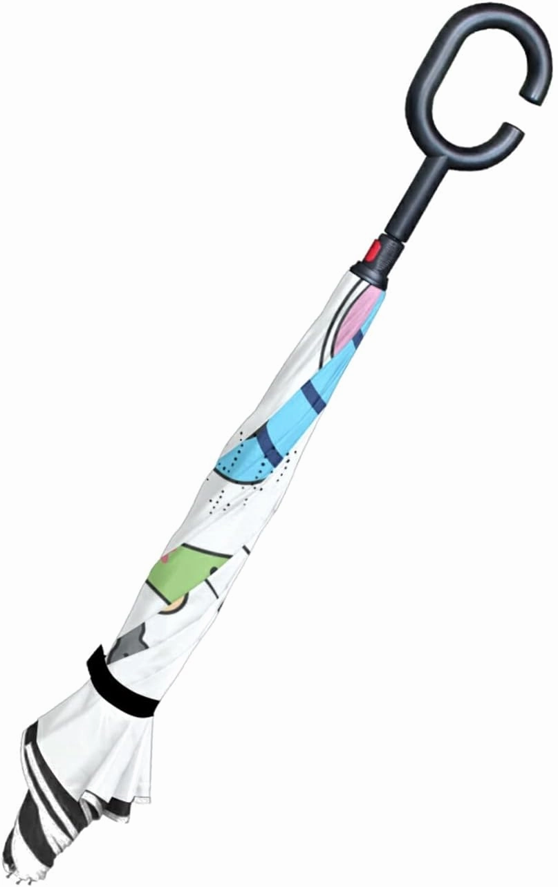 Oyihfvs Double Layer Inverted Umbrella, With C-Shaped Handle Windproof UV Proof Durable Parasol, For Men Women Outdoor Folding Rain Sun