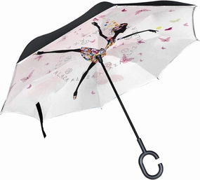 Oyihfvs Double Layer Inverted Umbrella, With C-Shaped Handle Windproof UV Proof Durable Parasol, For Men Women Outdoor Folding Rain Sun