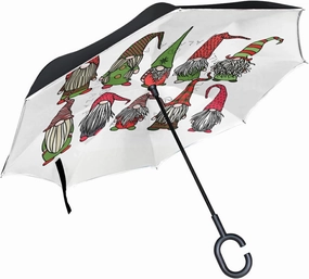 Oyihfvs Double Layer Inverted Umbrella, With C-Shaped Handle Windproof UV Proof Durable Parasol, For Men Women Outdoor Folding Rain Sun