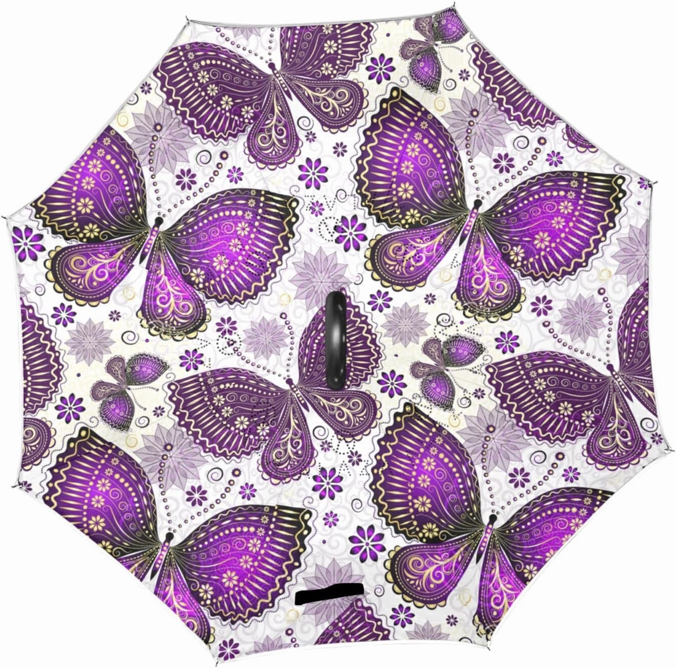 Oyihfvs Double Layer Inverted Umbrella, With C-Shaped Handle Windproof UV Proof Durable Parasol, For Men Women Outdoor Folding Rain Sun