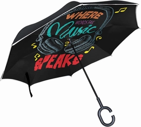 Oyihfvs Double Layer Inverted Umbrella, With C-Shaped Handle Windproof UV Proof Durable Parasol, For Men Women Outdoor Folding Rain Sun
