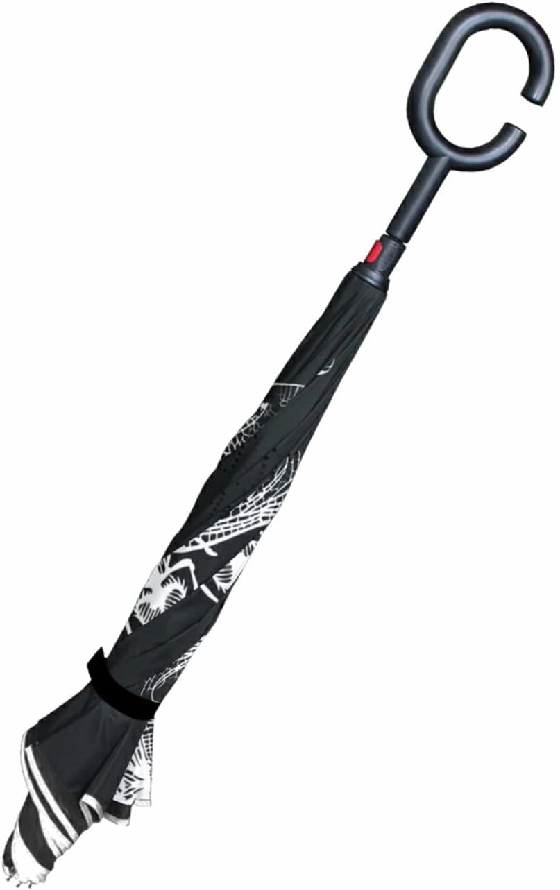 Oyihfvs Double Layer Inverted Umbrella, With C-Shaped Handle Windproof UV Proof Durable Parasol, For Men Women Outdoor Folding Rain Sun