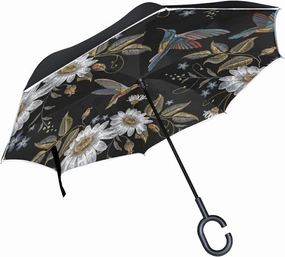 Oyihfvs Double Layer Inverted Umbrella, With C-Shaped Handle Windproof UV Proof Durable Parasol, For Men Women Outdoor Folding Rain Sun