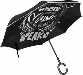 Oyihfvs Double Layer Inverted Umbrella, With C-Shaped Handle Windproof UV Proof Durable Parasol, For Men Women Outdoor Folding Rain Sun