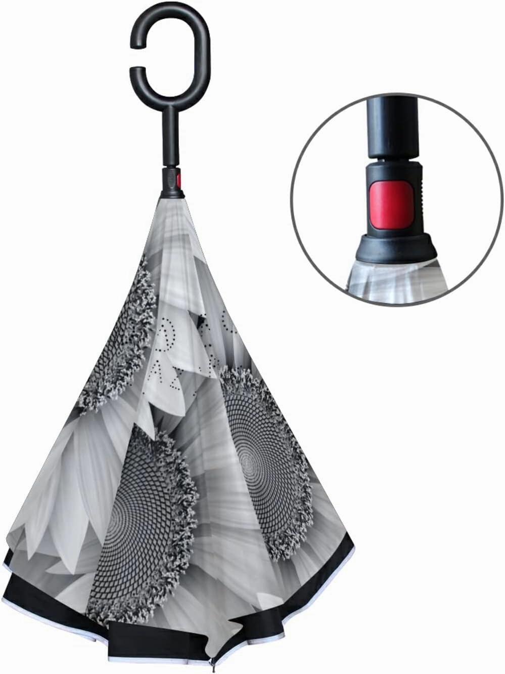 Oyihfvs Double Layer Inverted Umbrella, With C-Shaped Handle Windproof UV Proof Durable Parasol, For Men Women Outdoor Folding Rain Sun