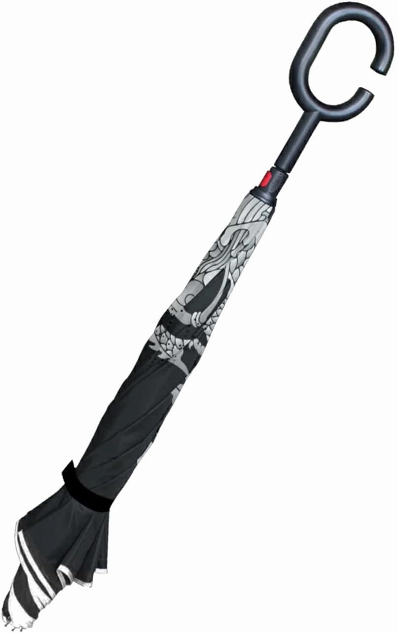 Oyihfvs Double Layer Inverted Umbrella, With C-Shaped Handle Windproof UV Proof Durable Parasol, For Men Women Outdoor Folding Rain Sun