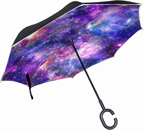 Oyihfvs Double Layer Inverted Umbrella, With C-Shaped Handle Windproof UV Proof Durable Parasol, For Men Women Outdoor Folding Rain Sun