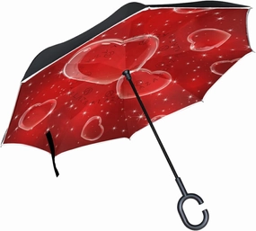 Oyihfvs Double Layer Inverted Umbrella, With C-Shaped Handle Windproof UV Proof Durable Parasol, For Men Women Outdoor Folding Rain Sun