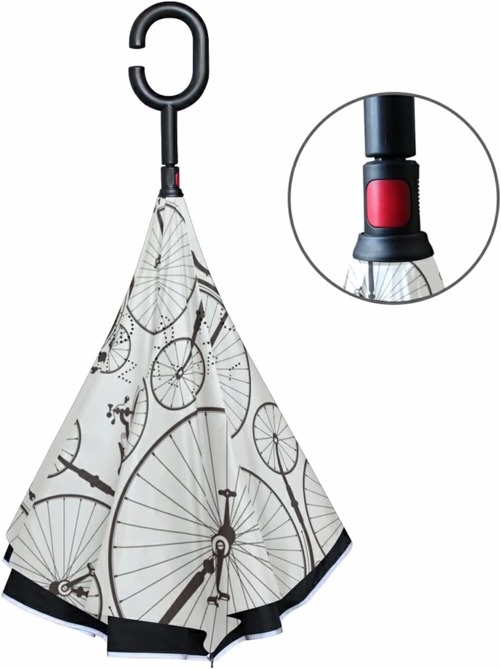 Oyihfvs Double Layer Inverted Umbrella, With C-Shaped Handle Windproof UV Proof Durable Parasol, For Men Women Outdoor Folding Rain Sun