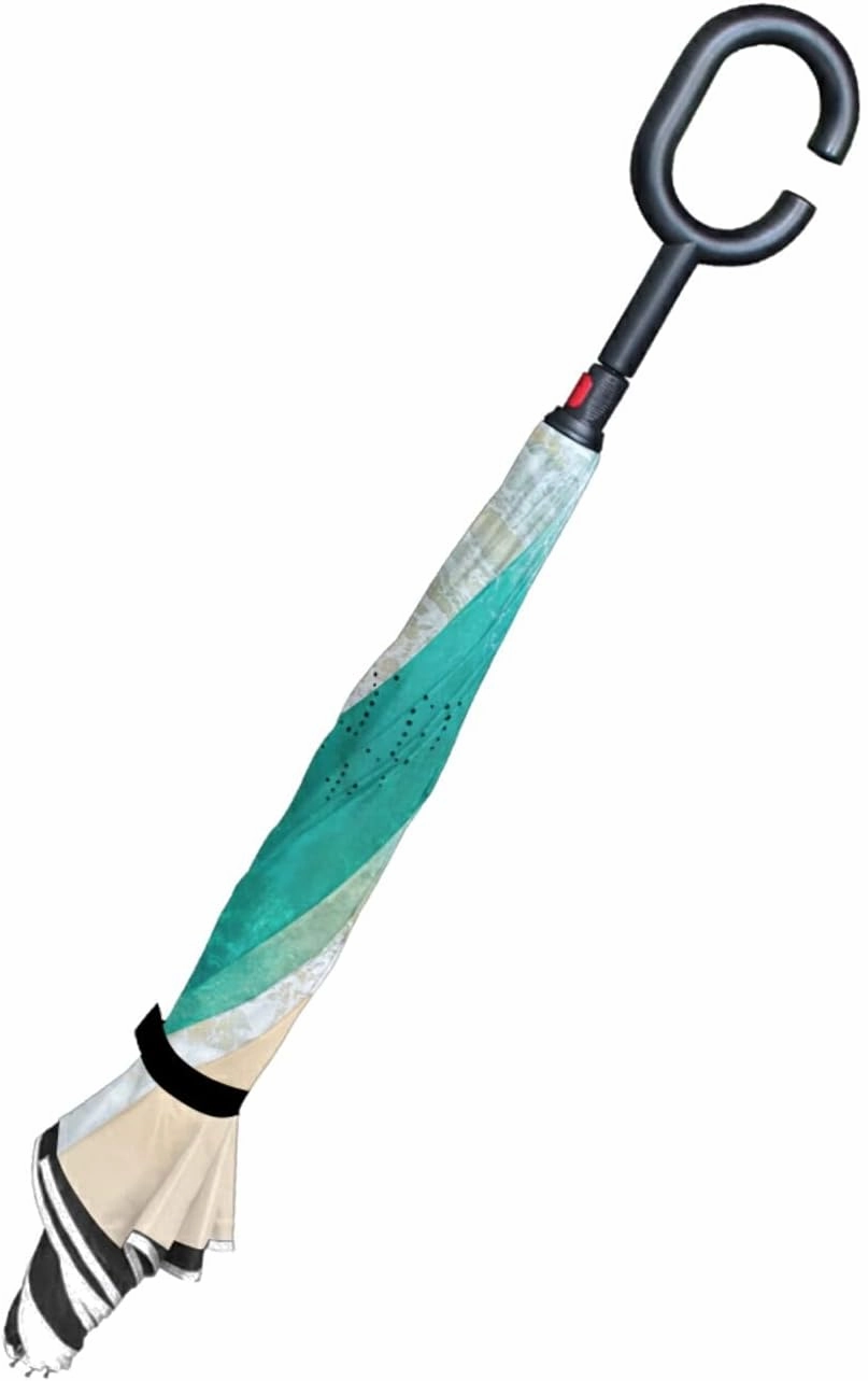 Oyihfvs Double Layer Inverted Umbrella, With C-Shaped Handle Windproof UV Proof Durable Parasol, For Men Women Outdoor Folding Rain Sun