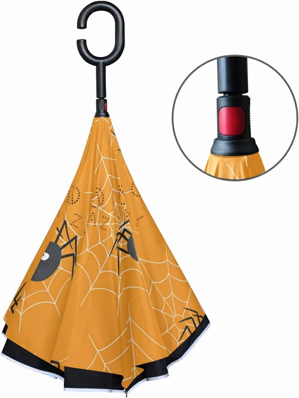Oyihfvs Double Layer Inverted Umbrella, With C-Shaped Handle Windproof UV Proof Durable Parasol, For Men Women Outdoor Folding Rain Sun