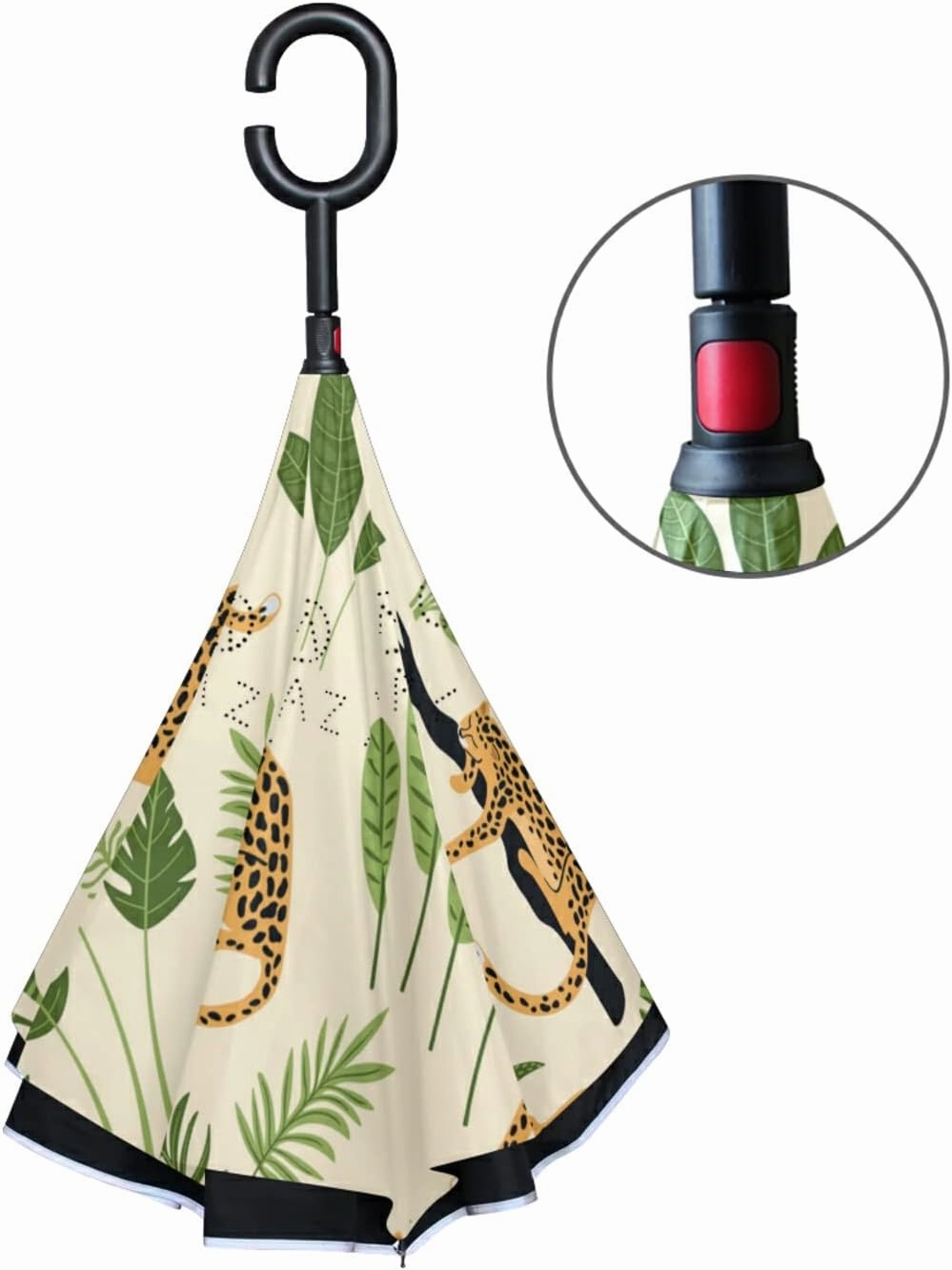 Oyihfvs Double Layer Inverted Umbrella, With C-Shaped Handle Windproof UV Proof Durable Parasol, For Men Women Outdoor Folding Rain Sun