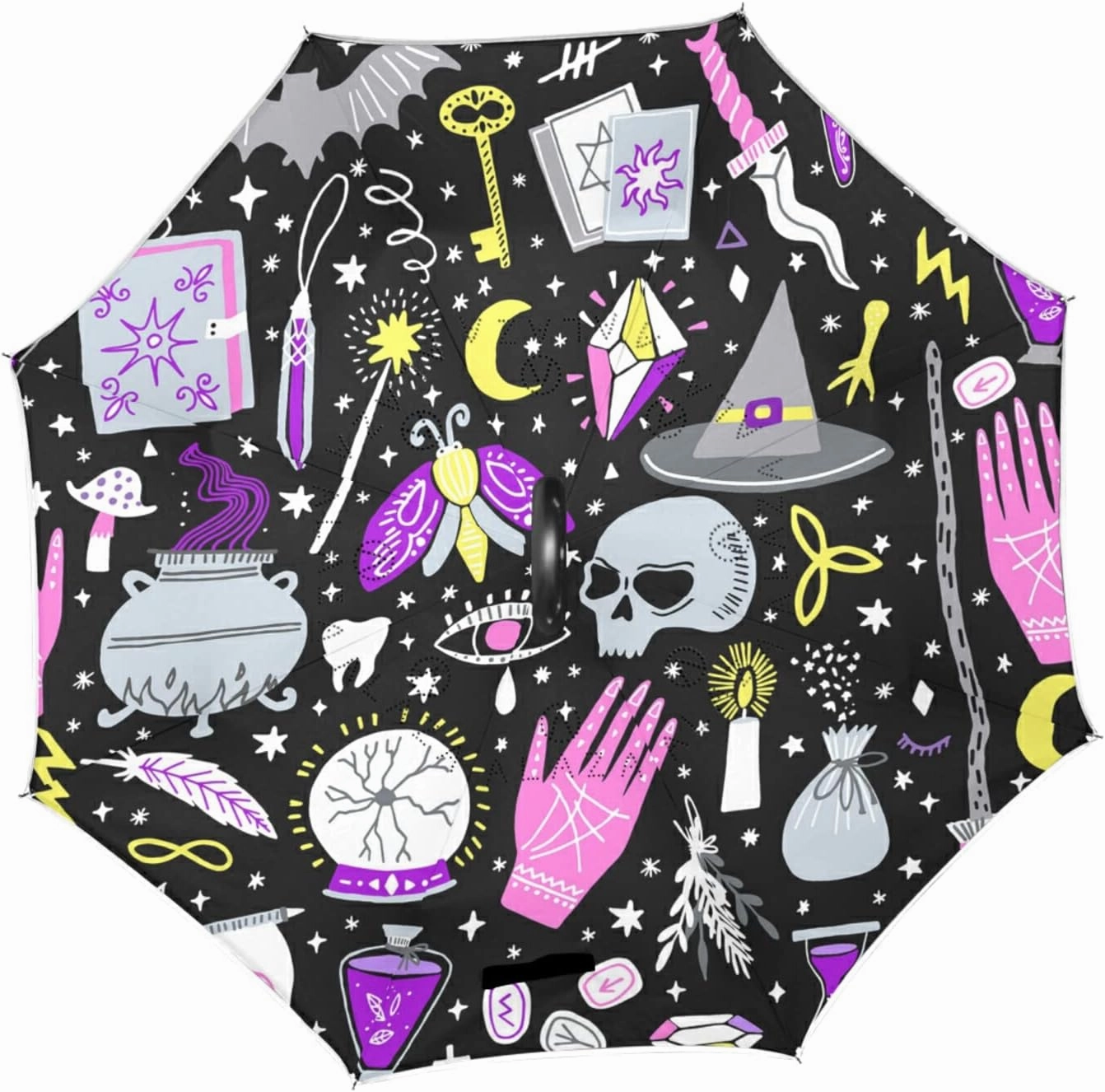 Oyihfvs Double Layer Inverted Umbrella, With C-Shaped Handle Windproof UV Proof Durable Parasol, For Men Women Outdoor Folding Rain Sun