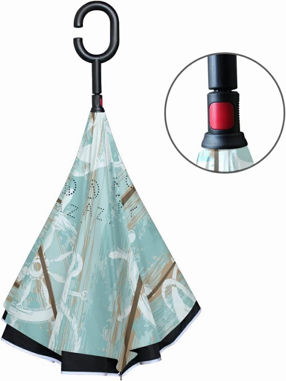 Oyihfvs Double Layer Inverted Umbrella, With C-Shaped Handle Windproof UV Proof Durable Parasol, For Men Women Outdoor Folding Rain Sun
