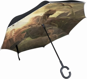 Oyihfvs Double Layer Inverted Umbrella, With C-Shaped Handle Windproof UV Proof Durable Parasol, For Men Women Outdoor Folding Rain Sun