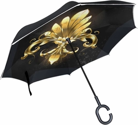 Oyihfvs Double Layer Inverted Umbrella, With C-Shaped Handle Windproof UV Proof Durable Parasol, For Men Women Outdoor Folding Rain Sun
