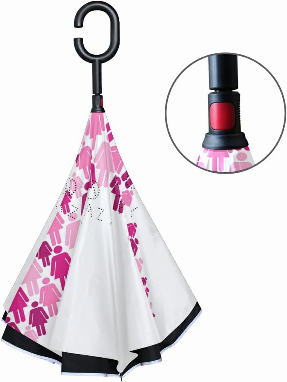 Oyihfvs Double Layer Inverted Umbrella, With C-Shaped Handle Windproof UV Proof Durable Parasol, For Men Women Outdoor Folding Rain Sun