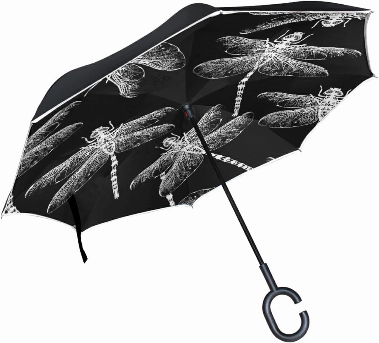 Oyihfvs Double Layer Inverted Umbrella, With C-Shaped Handle Windproof UV Proof Durable Parasol, For Men Women Outdoor Folding Rain Sun