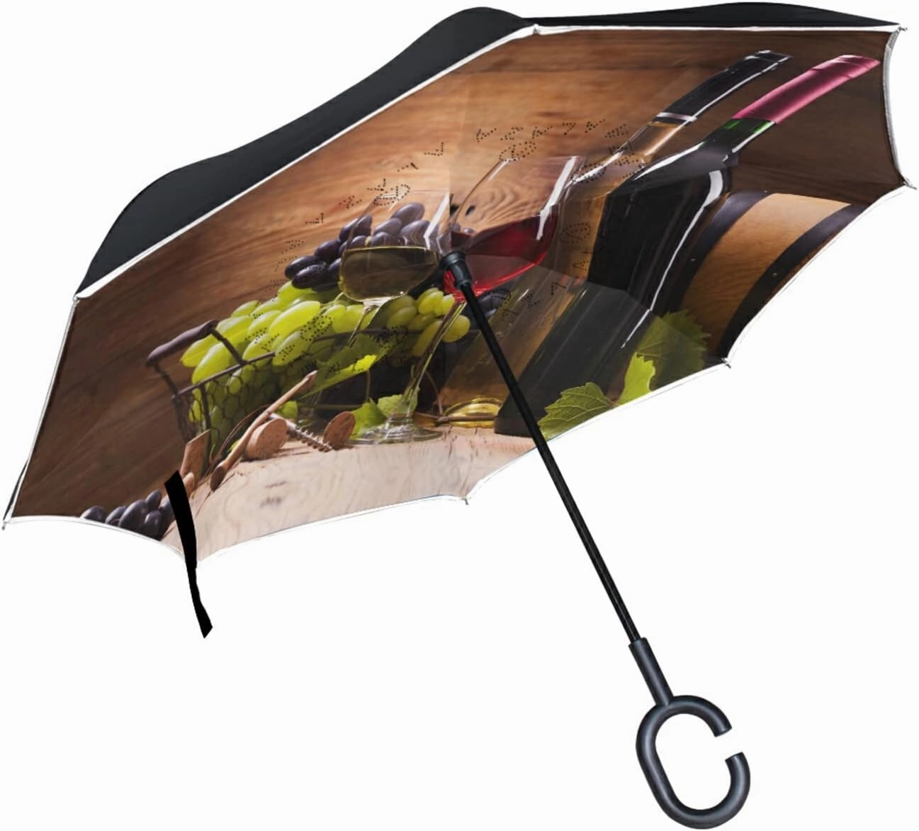 Oyihfvs Double Layer Inverted Umbrella, With C-Shaped Handle Windproof UV Proof Durable Parasol, For Men Women Outdoor Folding Rain Sun