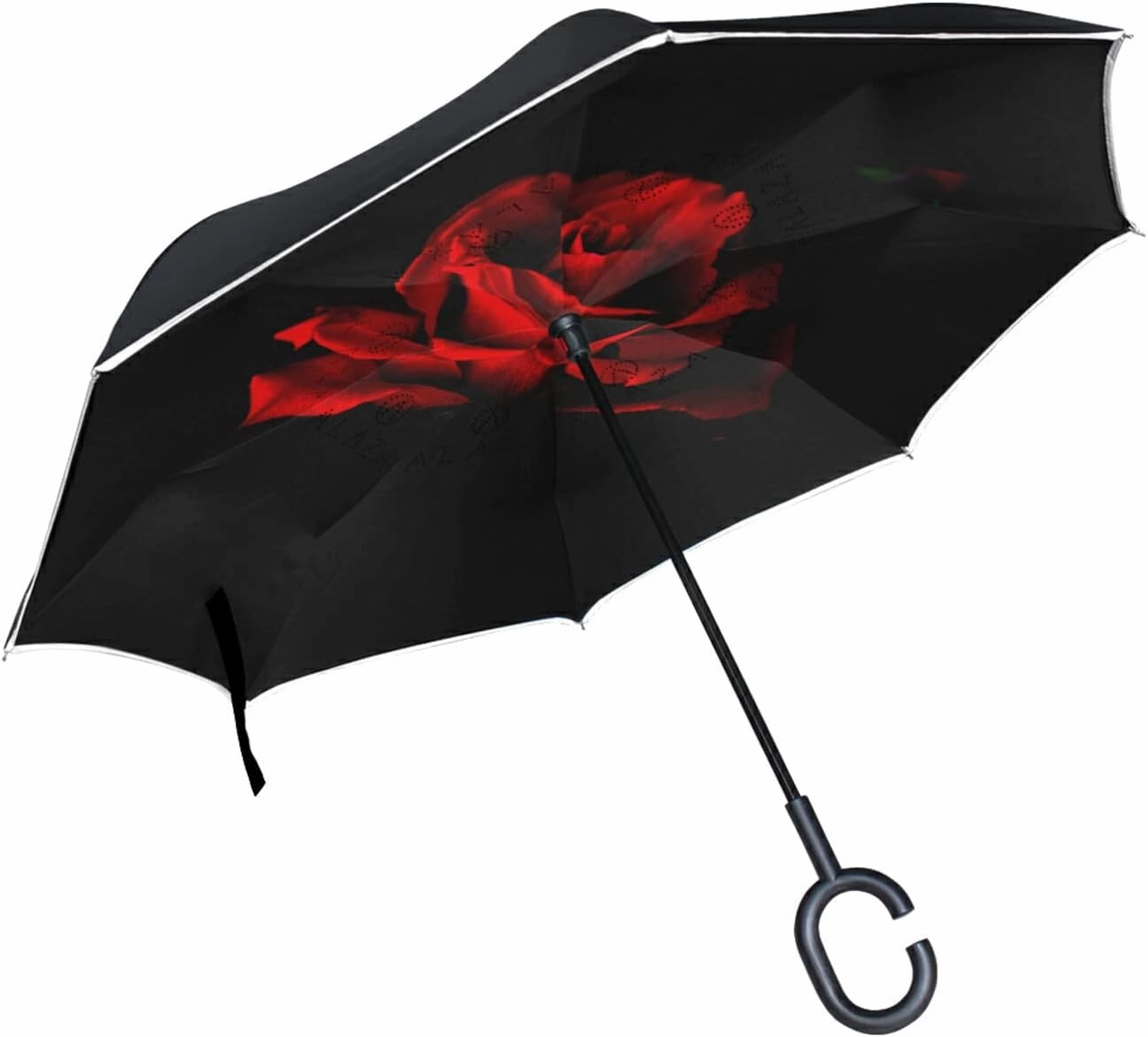 Oyihfvs Double Layer Inverted Umbrella, With C-Shaped Handle Windproof UV Proof Durable Parasol, For Men Women Outdoor Folding Rain Sun