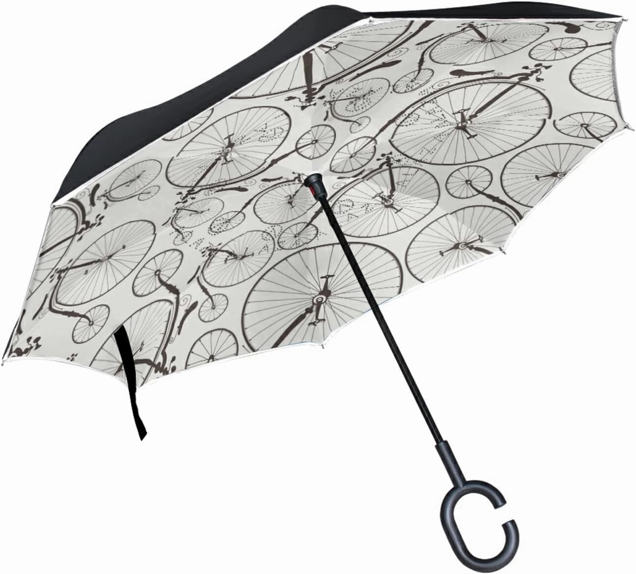 Oyihfvs Double Layer Inverted Umbrella, With C-Shaped Handle Windproof UV Proof Durable Parasol, For Men Women Outdoor Folding Rain Sun
